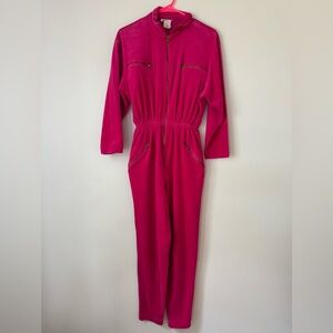 Vintage Fuchsia Velour Jumpsuit